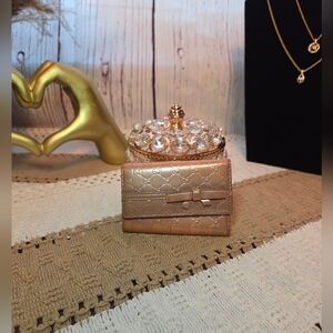 Gucci Micro Guccisima Key Case In Pink Patent Leather